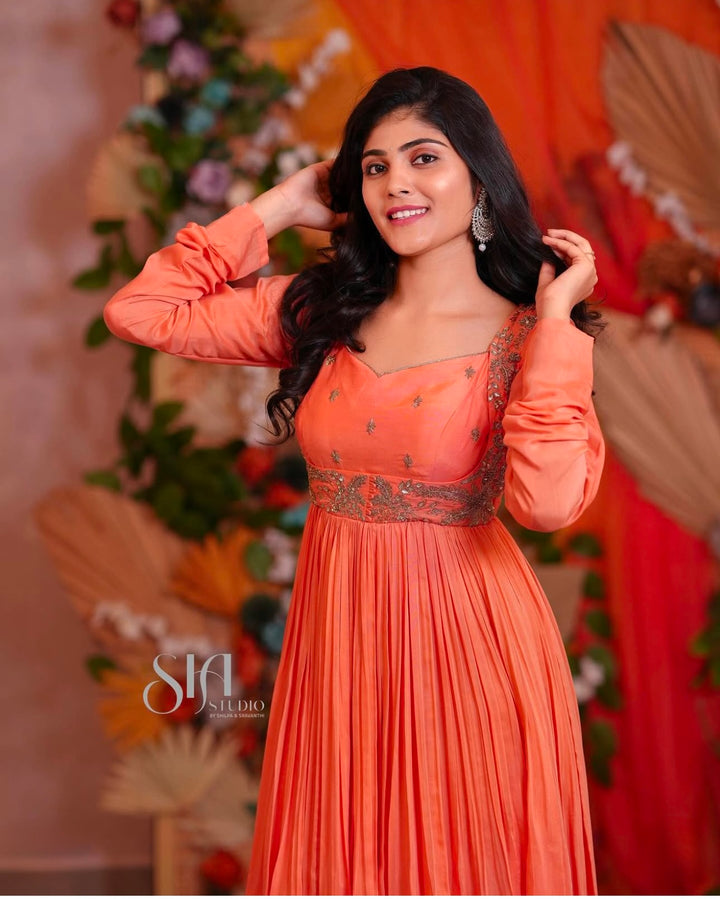 PEACH MUSLIN SUIT