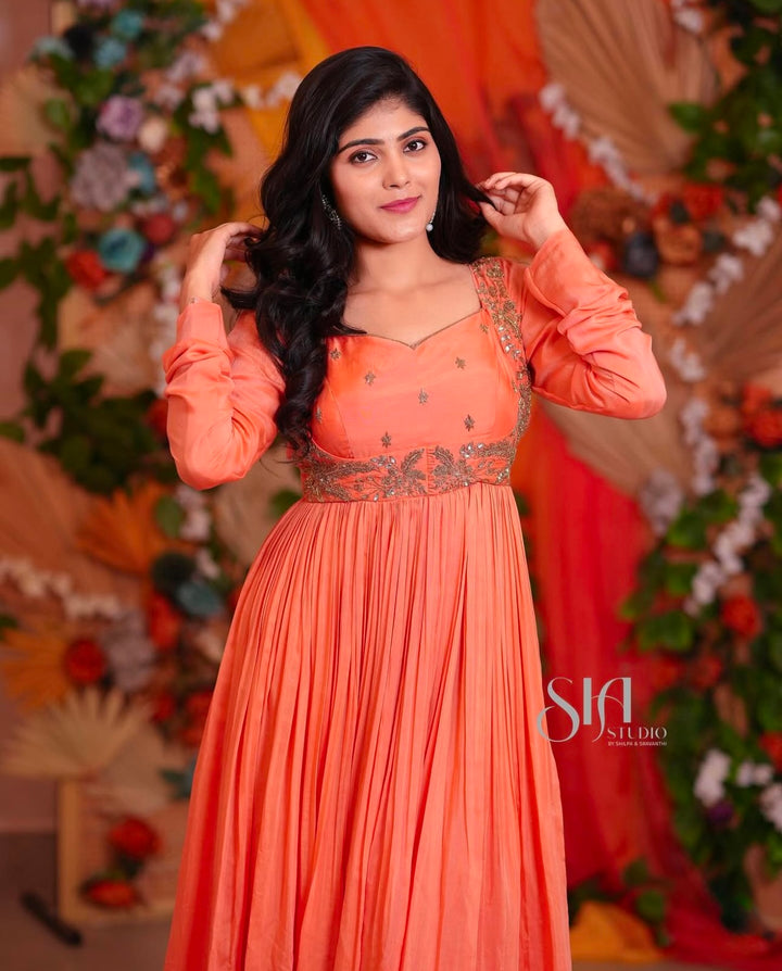 PEACH MUSLIN SUIT