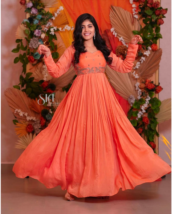 PEACH MUSLIN SUIT