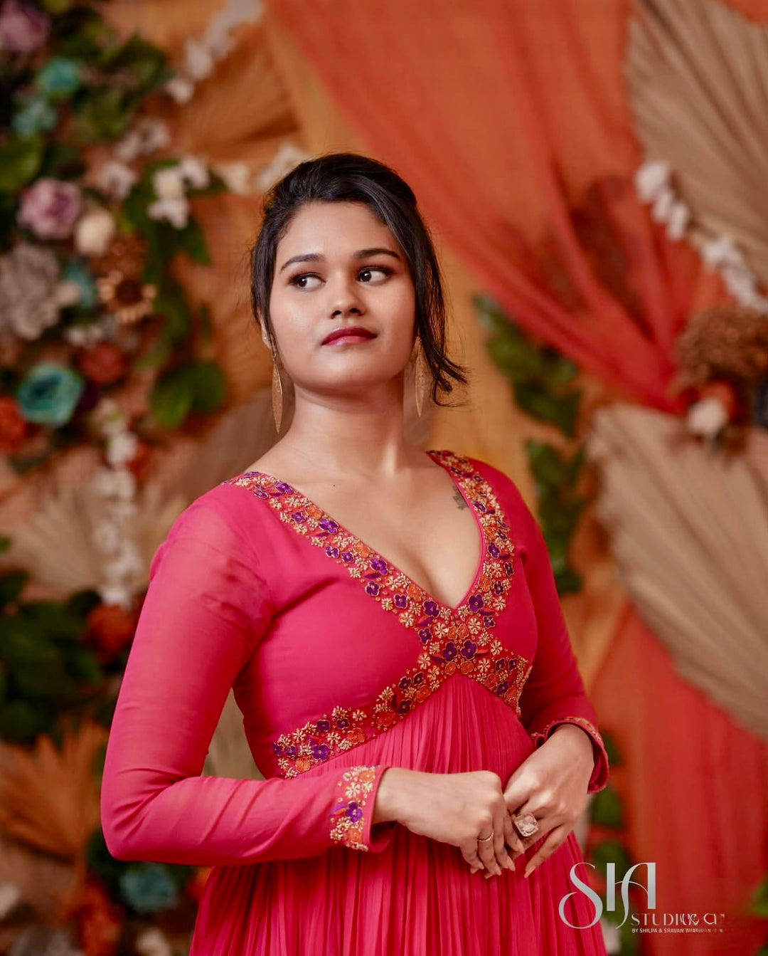 REDISH PINK GEORGETTE DRESS