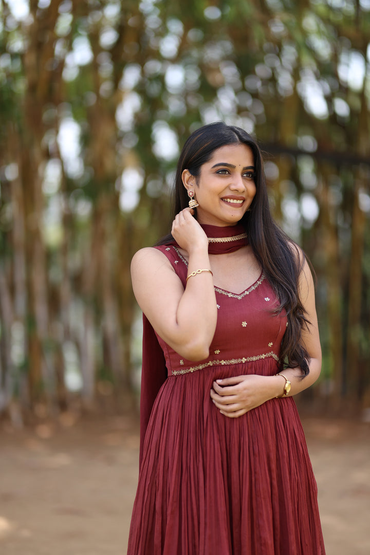 BROWN CHINON DRESS