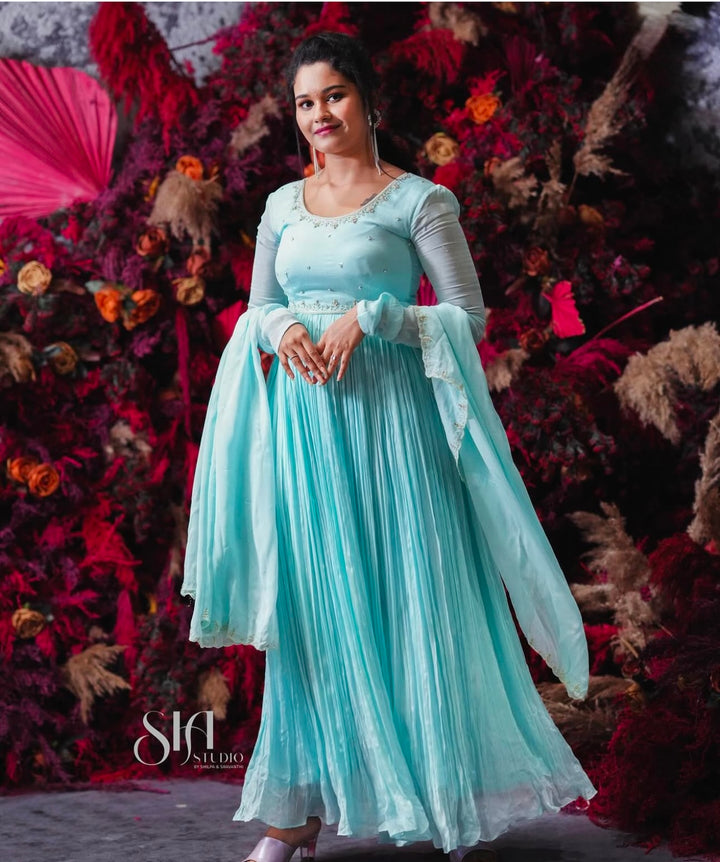 Sky BLUE CHINNON SUIT