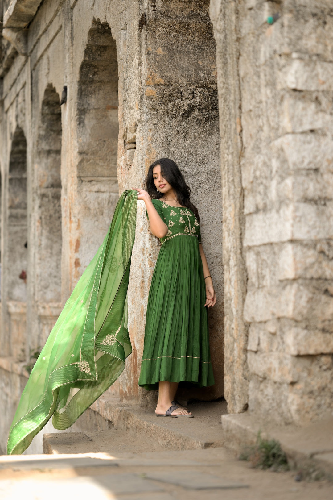 GREEN MUSLIN SUIT