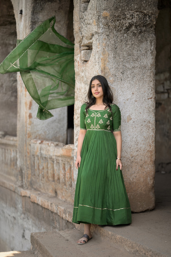 GREEN MUSLIN SUIT