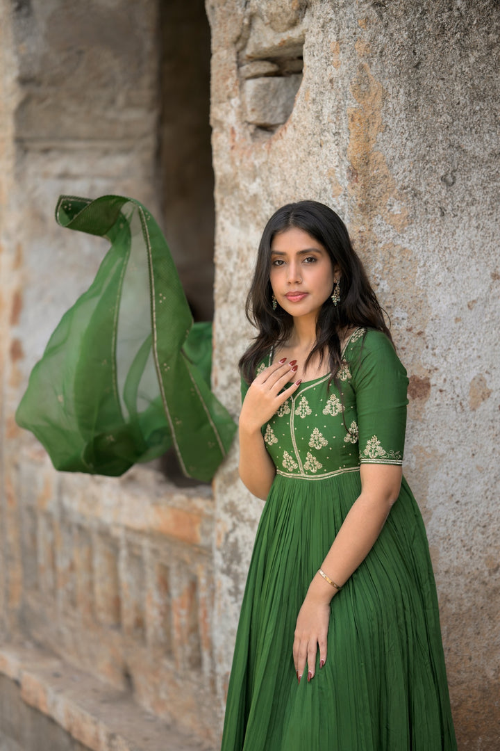 GREEN MUSLIN SUIT